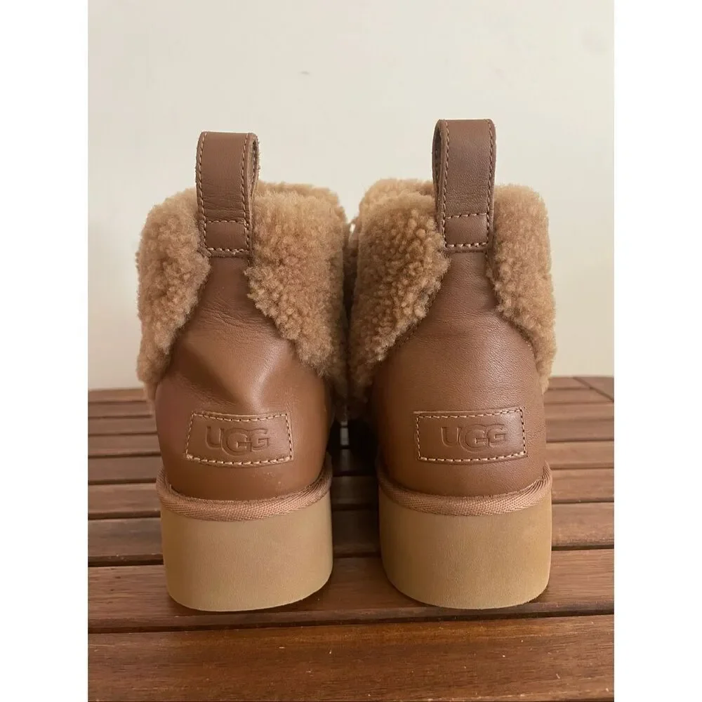UGG Classic Ultra Mini Alina Platform Booties Chestnut USA Women10/UK 8/EU 41